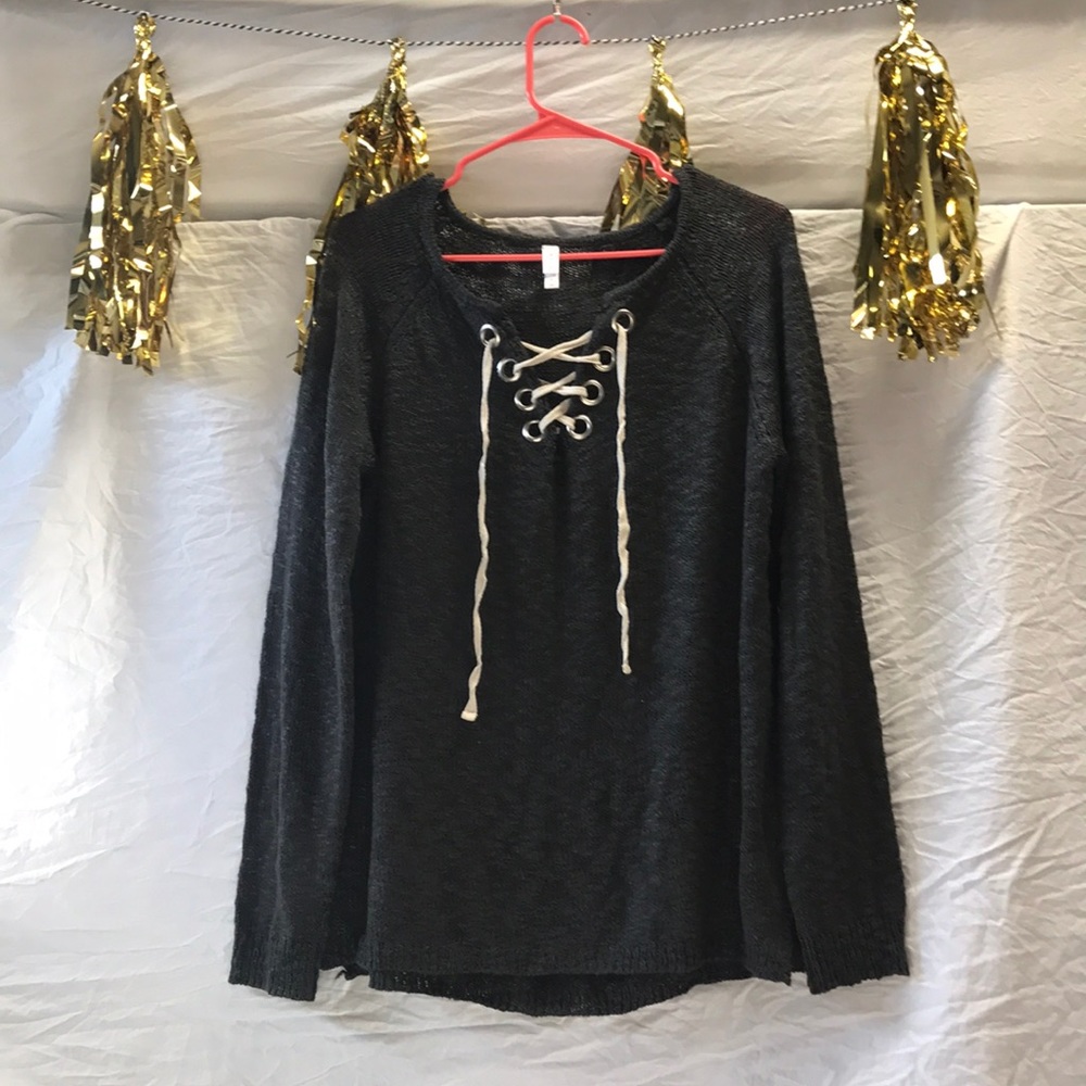Xhilaration Lace Up Sweater